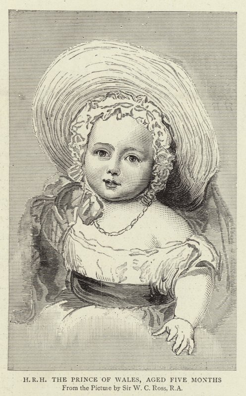 H R H Prinsen af Wales, fem måneder gammel (gravering) af William Charles (after) Ross