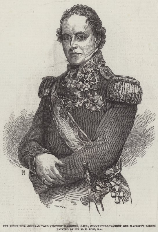 Den ærede general Lord Viscount Hardinge, GCB, øverstkommanderende for Hendes Majestæts styrker af William Charles Ross