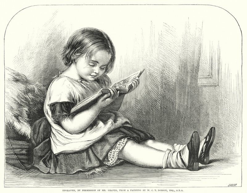 Læsning (gravering) af William Charles Thomas (after) Dobson