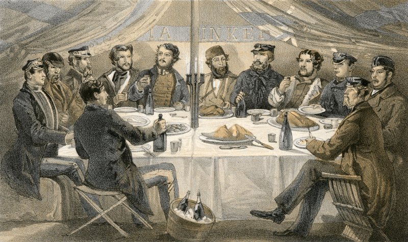 En julemiddag på højderne før Sebastopol af William Crimea Simpson