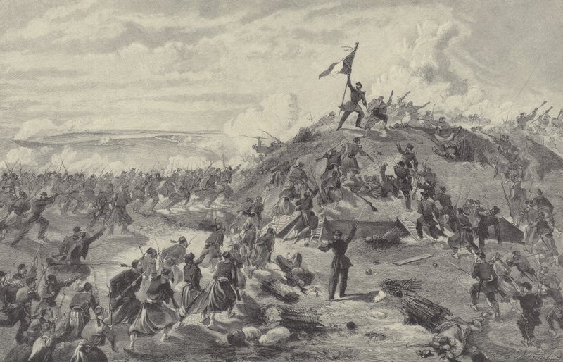 Franskmændenes tilfangetagelse af Malakoff-redoubten, belejring af Sevastopol, 8. september 1855 af William Crimea Simpson