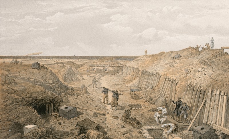 Grøft af Bastion du Mat af William Crimea Simpson