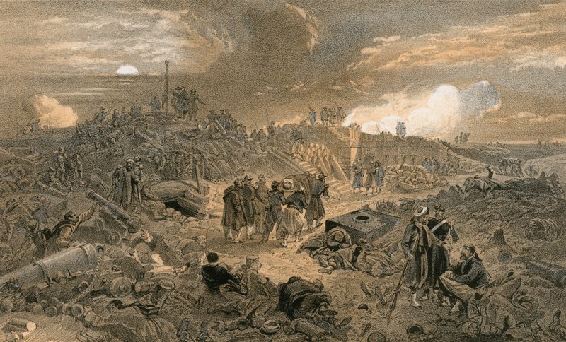 Interiør af Malakoff, med resterne af Rundetårn af William Crimea Simpson