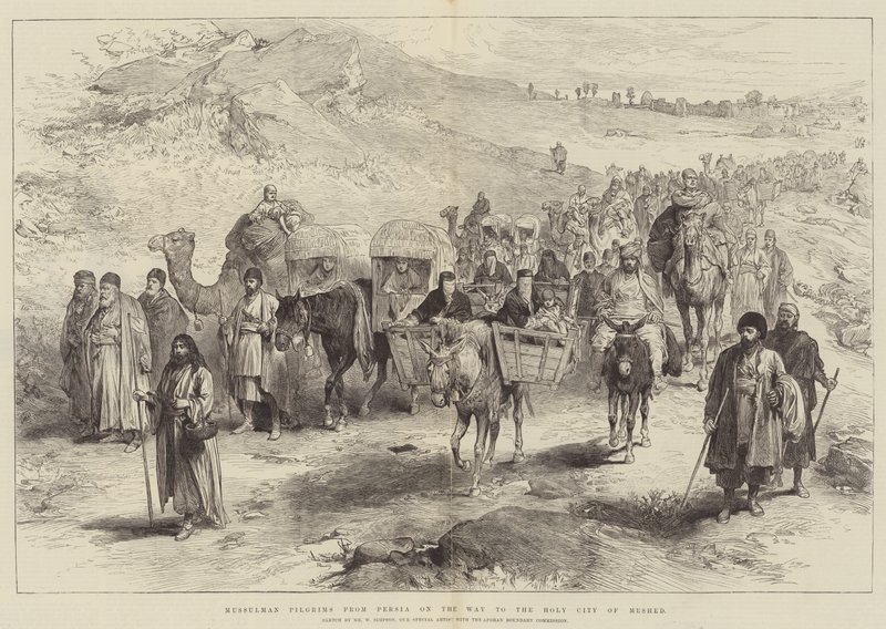 Mussulmanske pilgrimme fra Persien på vej til den hellige by Meshed af William Crimea Simpson