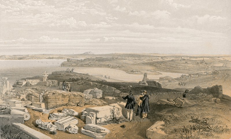 Sebastopol fra det gamle Chersonese og den gamle kirke St. Vladimir af William Crimea Simpson