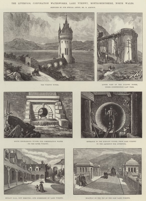 The Liverpool Corporation Waterworks, Lake Vyrnwy, Montgomeryshire, North Wales af William Crimea Simpson