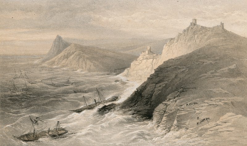 Stormen ud for havnen i Balaklava, 14. november 1854 af William Crimea Simpson