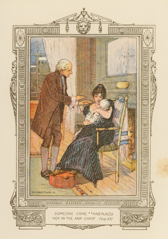 "Nogen kom og satte hende i lænestolen" (farvelitografi) af William Cubitt Cooke