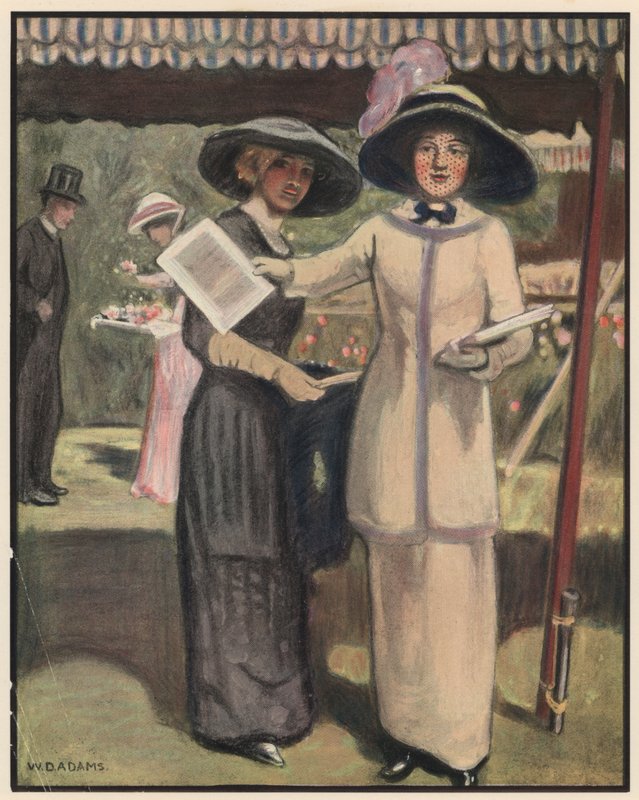 Charity Bazaar, "Ingen ændring givet" (farve litho) af William Dacres Adams