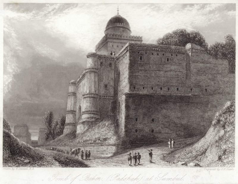 Babers grav ved Sumbul Babur af William Daniell