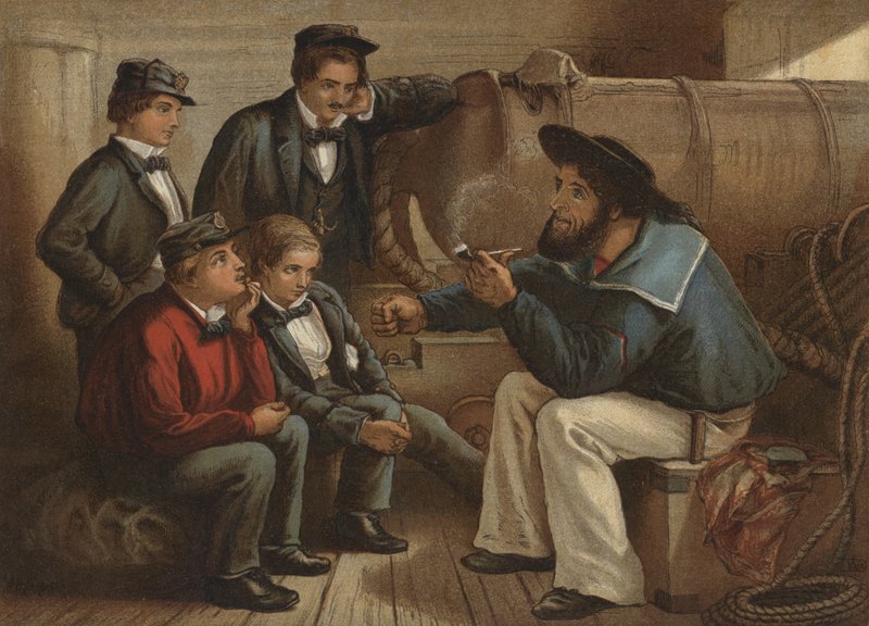 En gammel sømandsgarn (chromolitho) af William Dickes