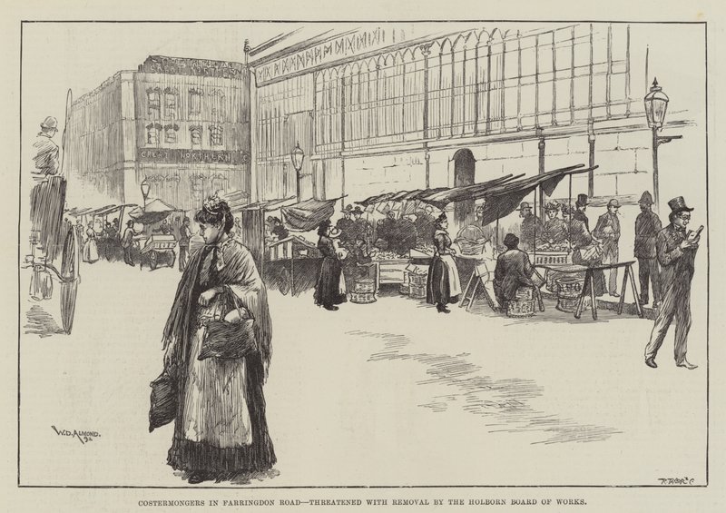 Costermongers i Farringdon Road, truet med fjernelse af Holborn Board of Works af William Douglas Almond
