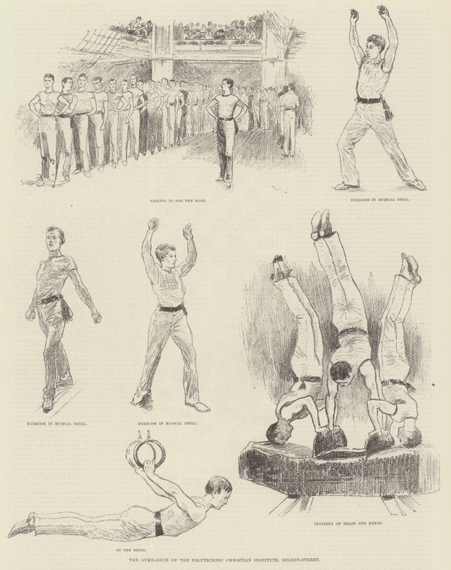 Gymnasium ved Polytechnic Christian Institute, Regent-Street af William Douglas Almond