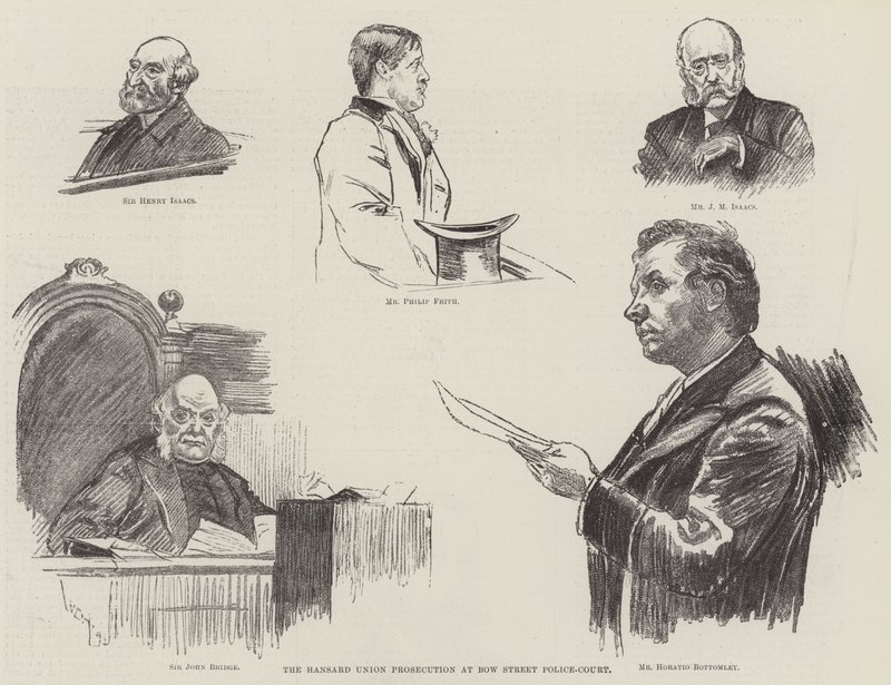Hansard Unions anklagemyndighed ved Bow Street politidomstol af William Douglas Almond