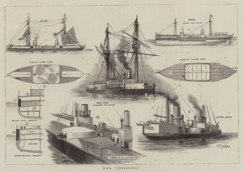 HMS Inflexible af William Edward Atkins