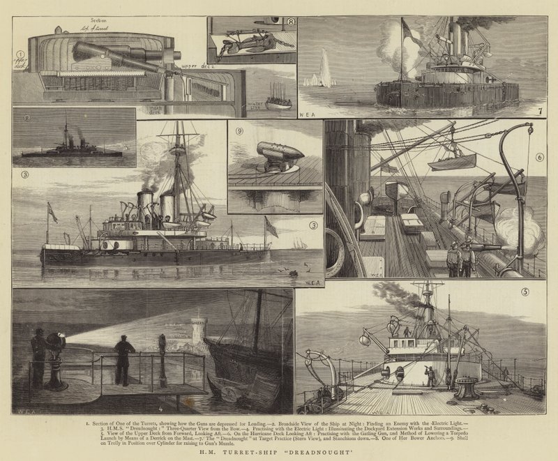 HM Turret-Ship Dreadnought af William Edward Atkins