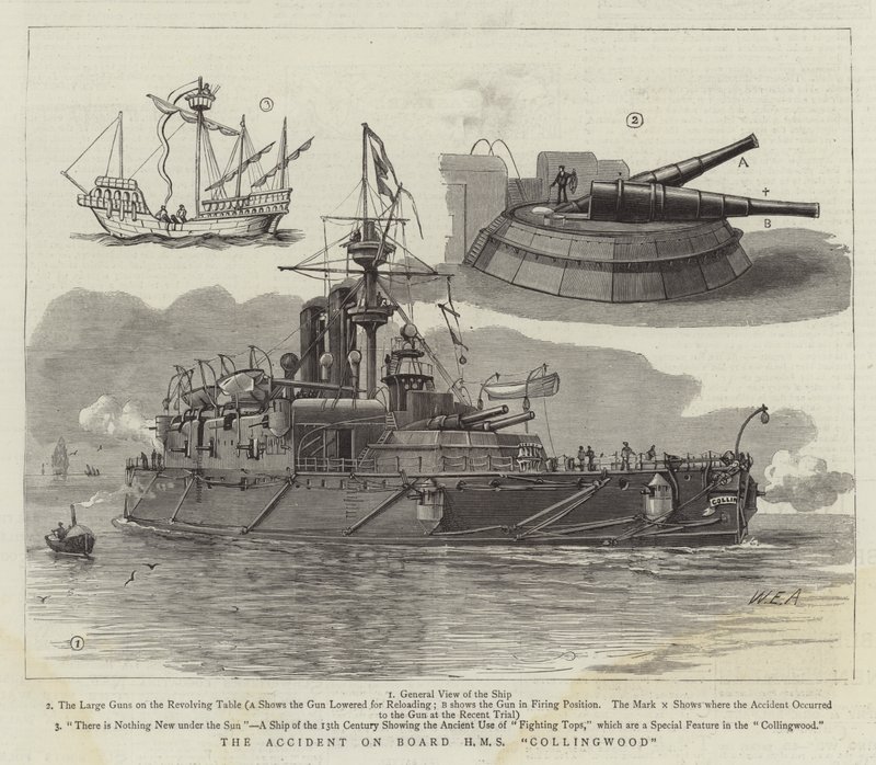 Ulykken om bord på HMS Collingwood af William Edward Atkins