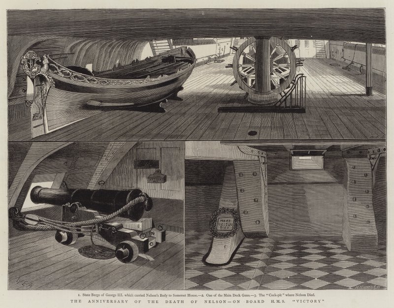 Årsdagen for Nelsons død ombord på HMS Victory af William Edward Atkins