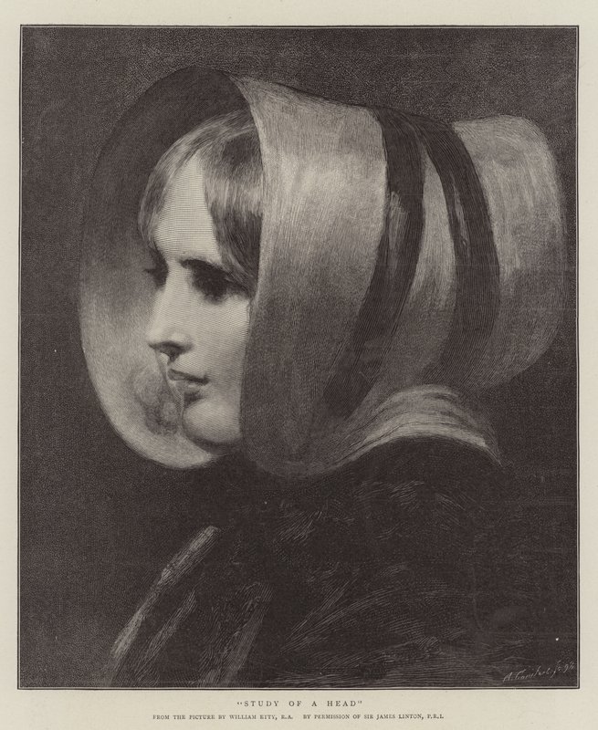 Studie af et hoved af William Etty