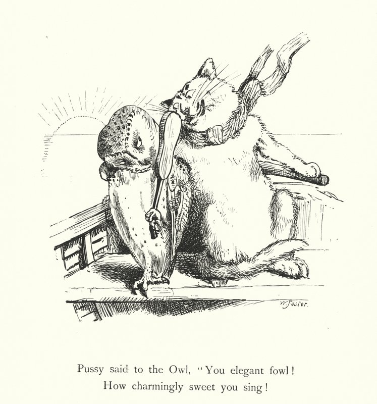 Uglen og kussekatten (gravering) af William Foster