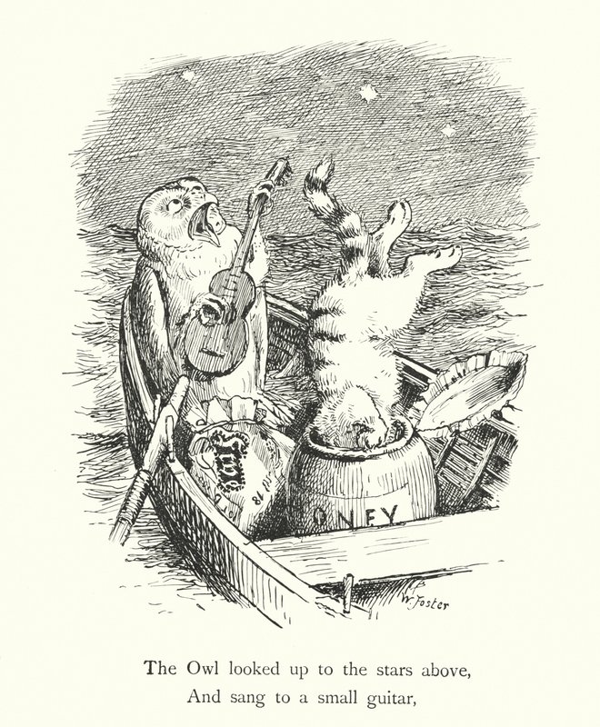 Uglen og kussekatten (gravering) af William Foster