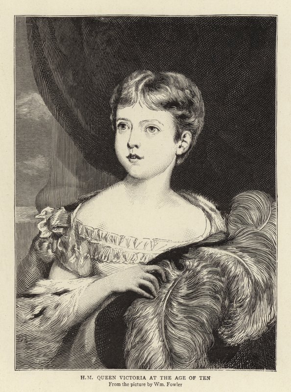 H M Dronning Victoria i en alder af ti af William Fowler