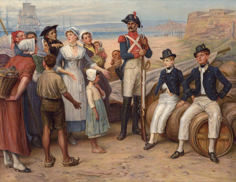 Krigsfanger (chromolitho) af William Frederick (after) Yeames