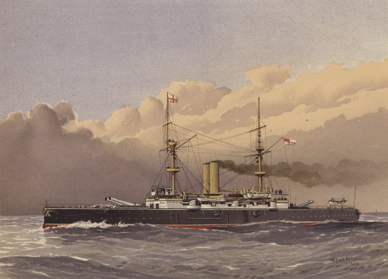 HMS Royal Sovereign, 1. klasses slagskib af William Frederick Mitchell