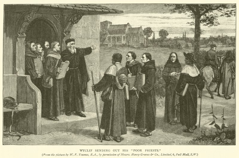 Wyclif sendte sine fattige præster ud af William Frederick Yeames