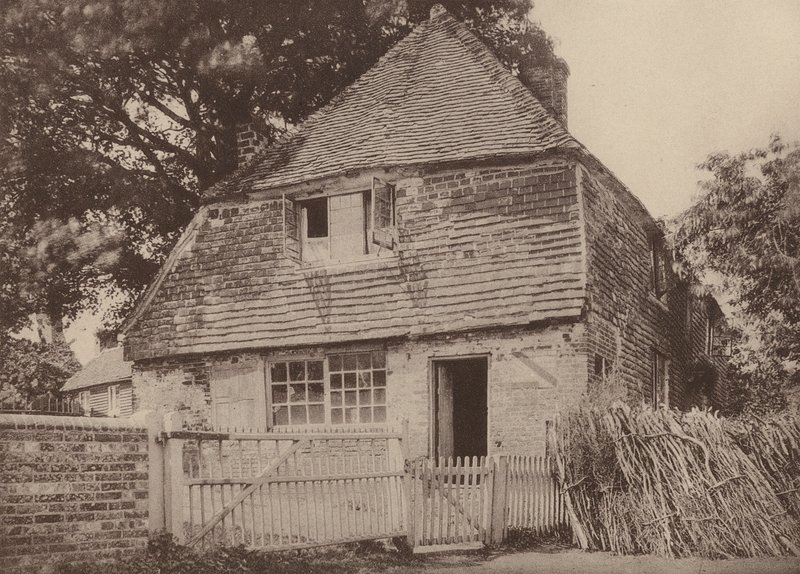 Hytte på hjørnet af kirkegården, Hellingley, Sussex (s/h-foto) af William Galsworthy Davie