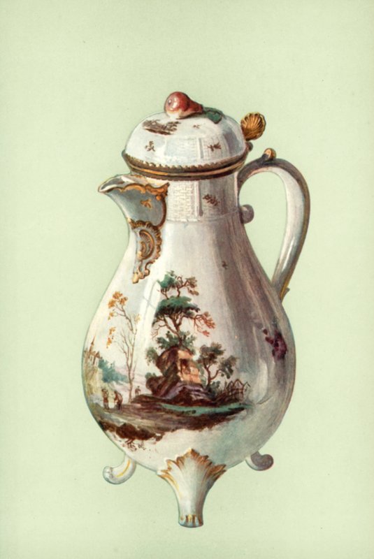 Kaffekande, Ludwigsburg (farve litho) af William Gibb