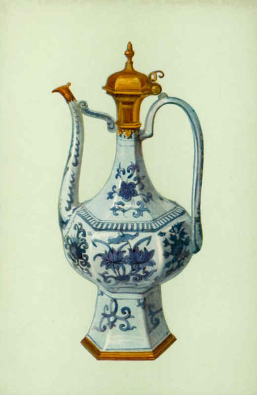 Ewer, periode med Wan Li, kinesisk, med Augsburg-bjerget (farve litho) af William Gibb