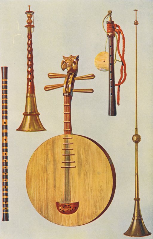 Musikinstrumenter: Kinesisk ti-tzu, So-na, Yueh-ch