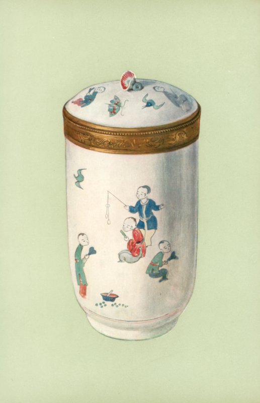 Toiletpotte, Chantilly, med japansk design (farve litho) af William Gibb