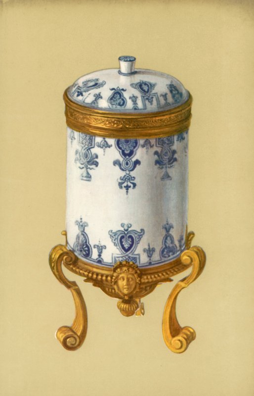 Toiletpotte, St Cloud, med Ormolu Mount (farve litho) af William Gibb