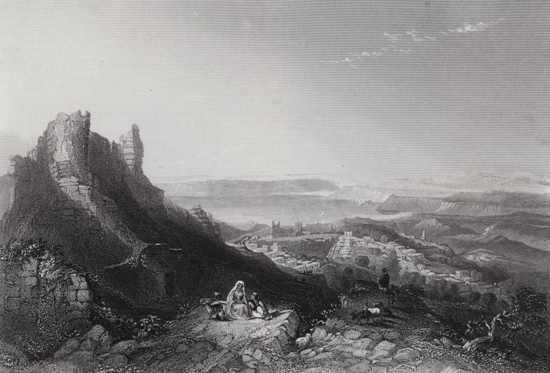 Tiberias-søen (gravering) af William H. Bartlett