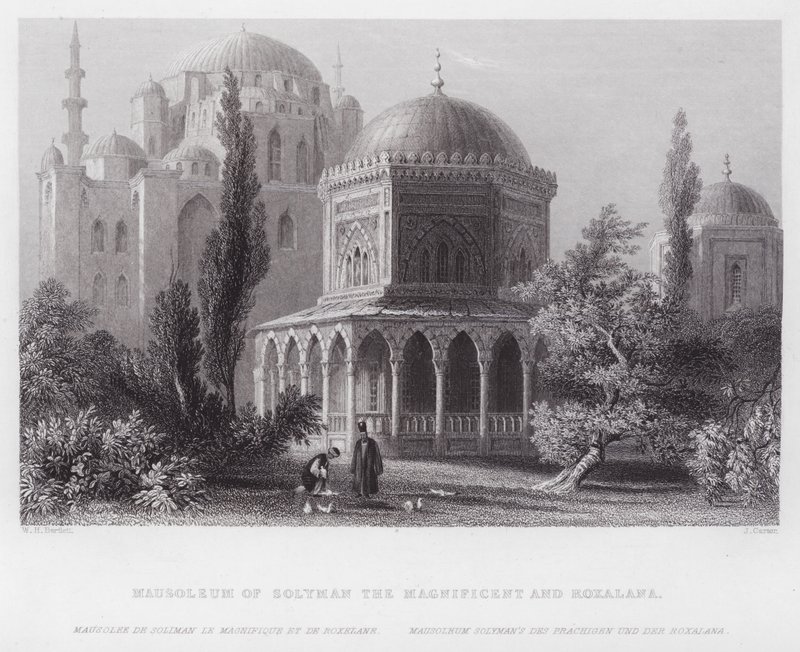 Mausoleum af Solyman den Storslåede og Roxalana (gravering) af William H. Bartlett