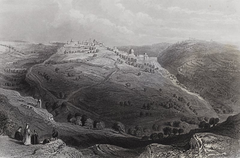 Mount Lion, Jerusalem, from the Hill of Evil Counseldani af William H. Bartlett