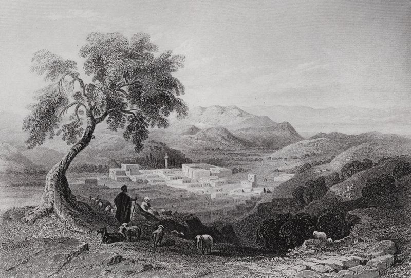 Nazareth, ser mod Esdraelon-sletten (gravering) af William H. Bartlett