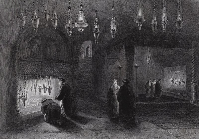 Fødselshelligdom, Betlehem (gravering) af William H. Bartlett