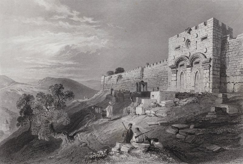 Den Gyldne Port, Jerusalem (gravering) af William H. Bartlett