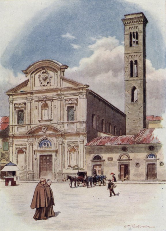 Allehelgensdag, Firenze (farve litho) af William H. Parkinson