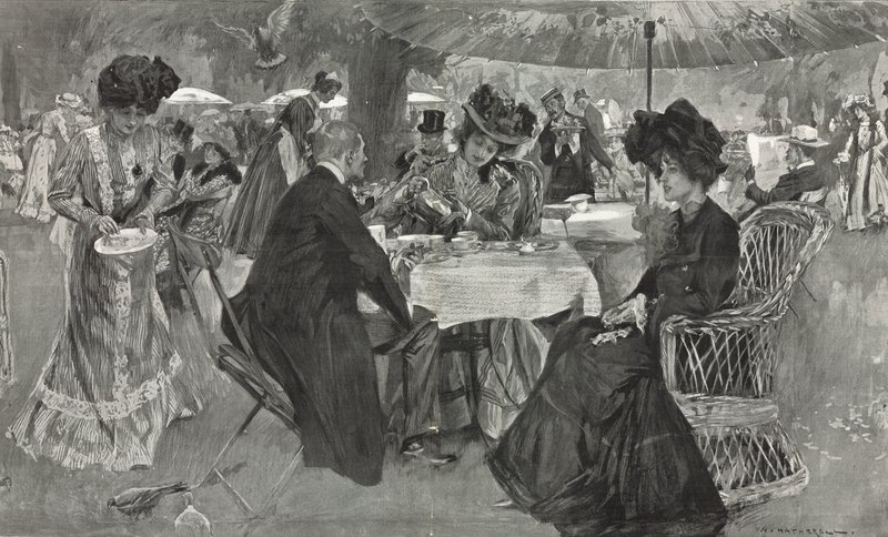 Eftermiddagste i Kensington Gardens af William Hatherell