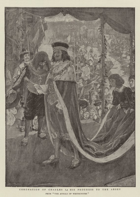 Kroningen af Charles I, hans fremgang til klosteret af William Hatherell