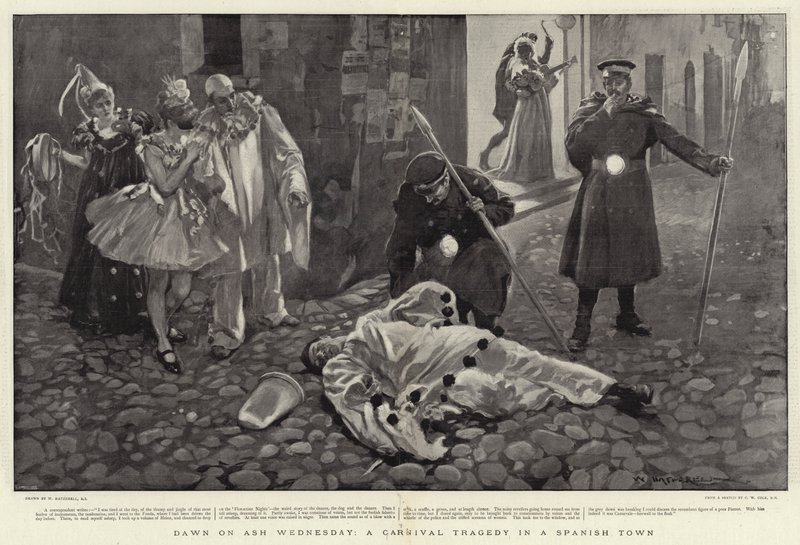 Daggry på askeonsdag, en karnevalstragedie i en spansk by af William Hatherell
