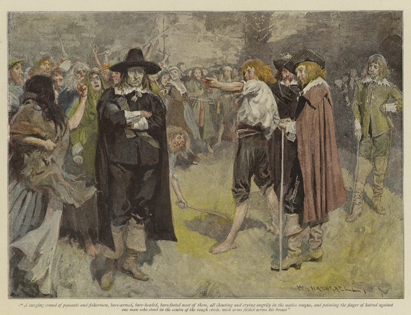 Illustration til The Vengeance of Dungarvan, af E Lester Arnold (chromolitho) af William Hatherell