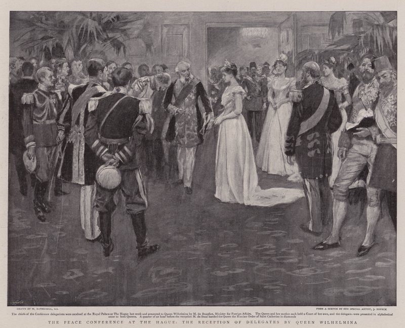 Fredskonferencen i Haag, Modtagelse af Delegerede ved Dronning Wilhelmina af William Hatherell