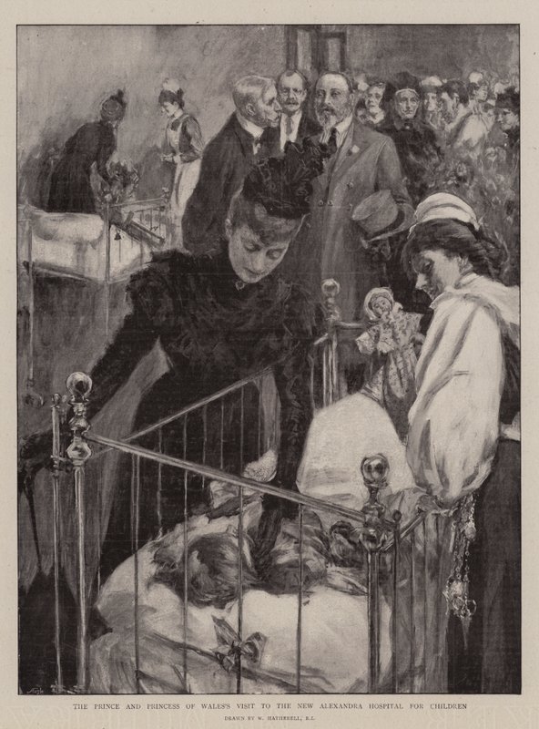 Prinsen og Prinsessen af Wales besøg på New Alexandra Hospital for Children af William Hatherell