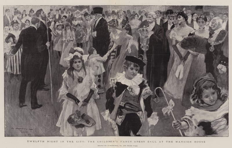 Twelfth Night in the City, børnenes udklædningsbal i Mansion House af William Hatherell