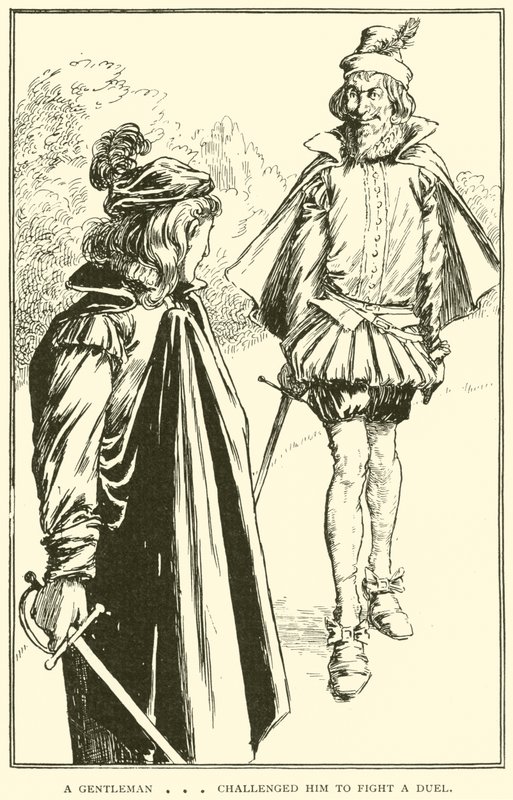 En gentleman? udfordrede ham til at kæmpe en duel af William Heath Robinson